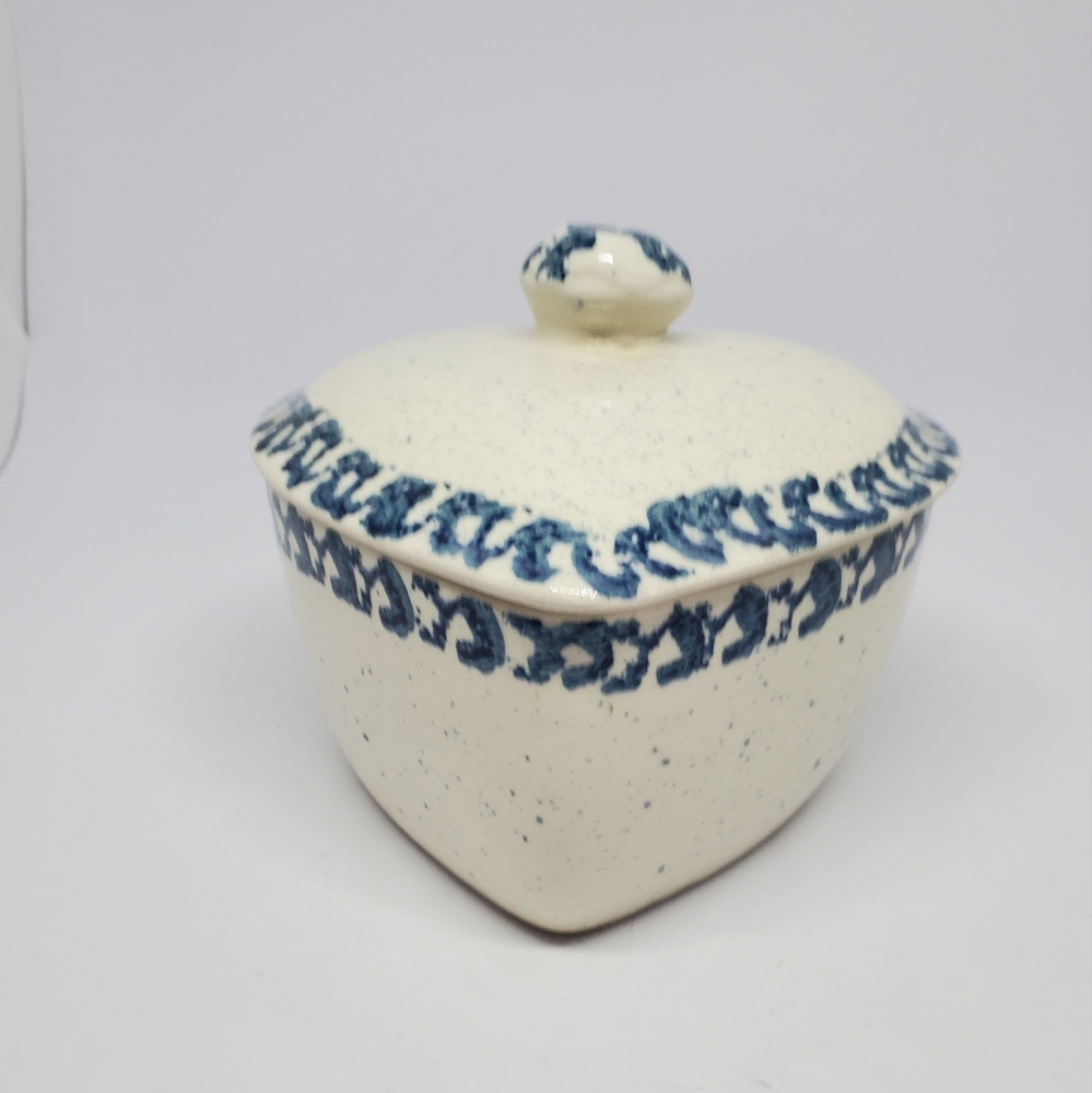 Vintage Heartshape Speckled Lidded Dish